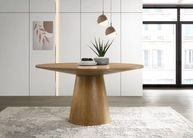 Jasper Driftwood Finish 47" Wide Contemporary Round Dining Table