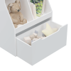 Kids Bookshelf with Drawer and Wheels, Children's Book Display, Wooden Bookcase, Toy Storage Cabinet Organizer, White