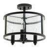 Vintage Farmhouse Ceiling Light with Clear Glass; 3 Light Recessed Ceiling Light; Matte Polish