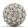 Handcrafted Decorative Orb Ball, Textured, Polyresin and Glass, Set of 3, Antique Silver