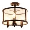 Vintage Farmhouse Ceiling Light with Clear Glass; 3 Light Recessed Ceiling Light; Matte Polish