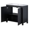 36" Bathroom Vanity Organizer with Sink; Combo Cabinet Set; Bathroom Storage Cabinet; Retro Espresso