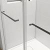 60*76" Double Sliding Frameless Shower Door Brushed Nickel With Buffer
