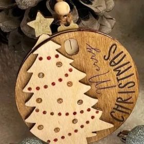 3D Santa Claus Countdown Decoration (Option: Pine Tree With Dots)
