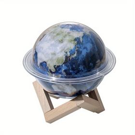 1pc New Air Humidifier Galaxy Humidifier With Colorful Lights Air Humidifier USB Humidifier Large Spray Atmosphere Night Light For Home Office Bedroom (Style: Earth Style)