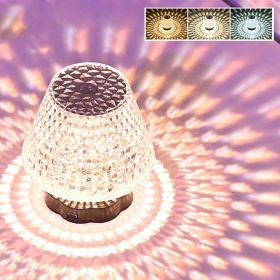 Diamond Crystal Lamp Table Light USB Touch Sensor Bar Table Lamp Dimming Beside Lamp LED Night Light For Restaurant Wedding (Color: Charging 3colors)