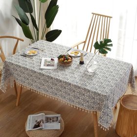 Retro Blue And White Porcelain Chinese Square Dining Table Tablecloth (Option: As Shown In The Figure-140X300CM800g)